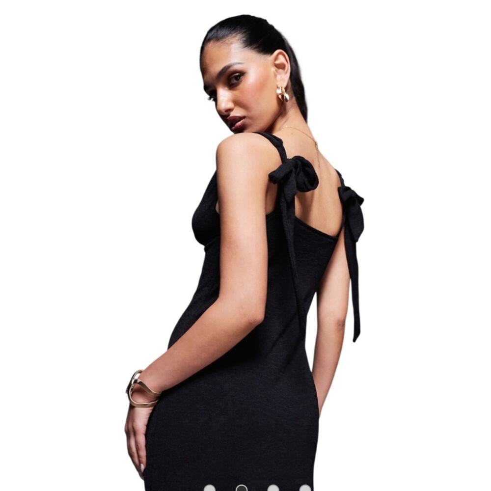 Princess Polly plunge neck ring detail mini dress in black Size 2 NWT - Picture 9 of 11